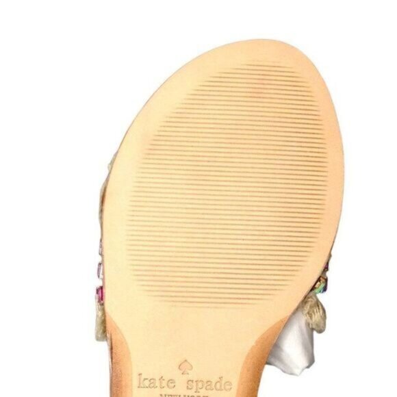 Kate Spade Solaina Embellished Fringe Sandals 7.5 NWT - Picture 3 of 5